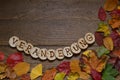 Changing leaves on wood with letters VERÃâNDERUNG Royalty Free Stock Photo