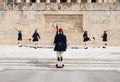 Changing of the presidential guard called Evzones at the Monument of the Unknown Soldier, next to the Greek Parliament, Syntagma