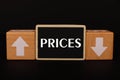Changing Prices rate trend goes down or up. Royalty Free Stock Photo