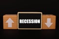 Changing recession rate trend goes down or up. Royalty Free Stock Photo