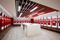 The Changing room at Anfield stadium in Liverpool, UK