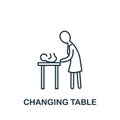 Changing Table icon from baby things collection. Simple line element Changing Table symbol for templates, web design and Royalty Free Stock Photo