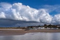 Changing weather with incoming storm dramatic clouds, Bideford, North Devon and the Torridge Estuary.