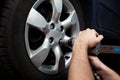 Changing wheel on car Royalty Free Stock Photo