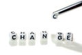 Changing white cubes with word change and chance Royalty Free Stock Photo