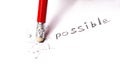 Changing the word impossible to possible. Royalty Free Stock Photo