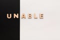 Changing word unable into able Royalty Free Stock Photo