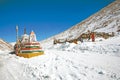 ChangLa Pass in winter on the way to Pangong Lake, Leh-Ladakh, Jammu and Kashmir, India