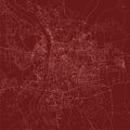 Changsha city China municipality province vector map. Red road map, municipality area. Urban skyline panorama for tourism