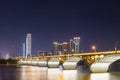 Changsha orange island bridge at night