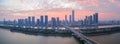 Changsha skyline panorama in sunrise