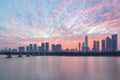 Changsha skyline and sunrise glow