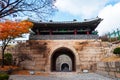 Changuimun Gate rear view, one of the Eight Gates of Seoul in the fortress wall of Seoul, South Korea