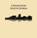 Changwon, South Korea city silhouette