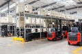 Changxing, China, 22 June 2019: Large hangar warehouse of industrial and logistics companies. Long shelves with a variety of boxes