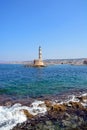 Chania coastline and lighthouse, Crete.