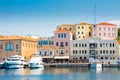 Chania, Crete, Greece - JUNE 24, 2017: Beautiful cityscape and promenade in city of Chania on island of Crete, Greece Royalty Free Stock Photo