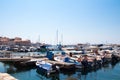 Chania, Crete, Greece - JUNE 24, 2017: Tourists visit the cruise port of Chania on a sunny day.