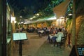 Chania, Crete, 01 October 2018 Tourists of various nationalities relax in bars and restaurants in the narrow streets of the city