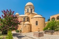 Chania, Greece - August 2018: the monastery of Agia Triada of Tsagaroli in the Chania region on the island of Crete, Greece