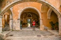 May 2013: the monastery of Agia Triada of Tsagaroli in the Chania region on the island of Crete, Greece. Royalty Free Stock Photo