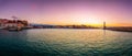 Chania with the amazing lighthouse, at sunset, Crete, Greece.