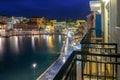 Chania. The old harbor at night. Royalty Free Stock Photo