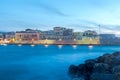 Chania. The old harbor at night. Royalty Free Stock Photo