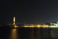Chania town (Crete,Greece), light house, night Royalty Free Stock Photo