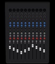 10 channel audio mixer vector graphic