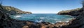 Panorama of Pelican Harbor On Santa Cruz Island Royalty Free Stock Photo