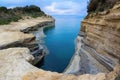 The Channel of Love, Canal d`amour in Sidari. Corfu Island, Greece Royalty Free Stock Photo