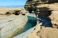 The Channel of Love, Canal d`amour in Sidari. Corfu Island, Greece Royalty Free Stock Photo