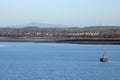 Channel in Morecambe Bay, Hest Bank, Ingleborough Royalty Free Stock Photo