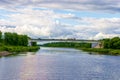 Channel named Moscow view on the picturesque bridge from the shi Royalty Free Stock Photo