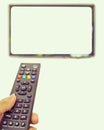 Channel surfing with remote control Royalty Free Stock Photo