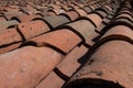 old roof with close-up of the old canal tiles