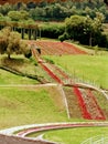 Channel of vibrant and colourful flowers