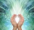 Channeling magical heart chakra healing energy to you Royalty Free Stock Photo