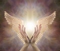 Channelling Angelic Golden Healing Energy Royalty Free Stock Photo