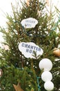 Chanter noel Let`s sing Christmas sign on Christmas tree Royalty Free Stock Photo