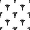Chanterelle icon in black style isolated on white background. Mushroom pattern stock vector illustration. Royalty Free Stock Photo