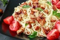 Chanterelle pasta with mushrooms and tomatoes