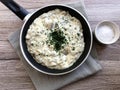 Chanterelles a la creme with parsley. Royalty Free Stock Photo