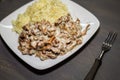 Chanterelles stewed with potatoes