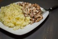 Chanterelles stewed with potatoes