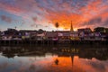 Chanthaburi Old Town Waterfront on sunset Royalty Free Stock Photo