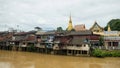 Chanthaburi river ,Landmark with old building village, Thailand Royalty Free Stock Photo