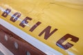 Chantilly, VA - 10-14-2023: Boeing Stenciling of an old passenger plane