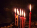 Chanukah Candles x 7 Glowing in Dark Room